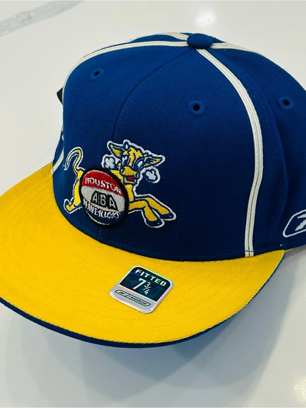 Houston Mavericks ABA Reebok NBA Hardwood Fitted Cap Hat Size 7 3/4 100% Wool